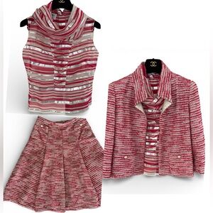 Chanel Spring 2001 (01P) Vintage Runway 3-Piece Tweed Set